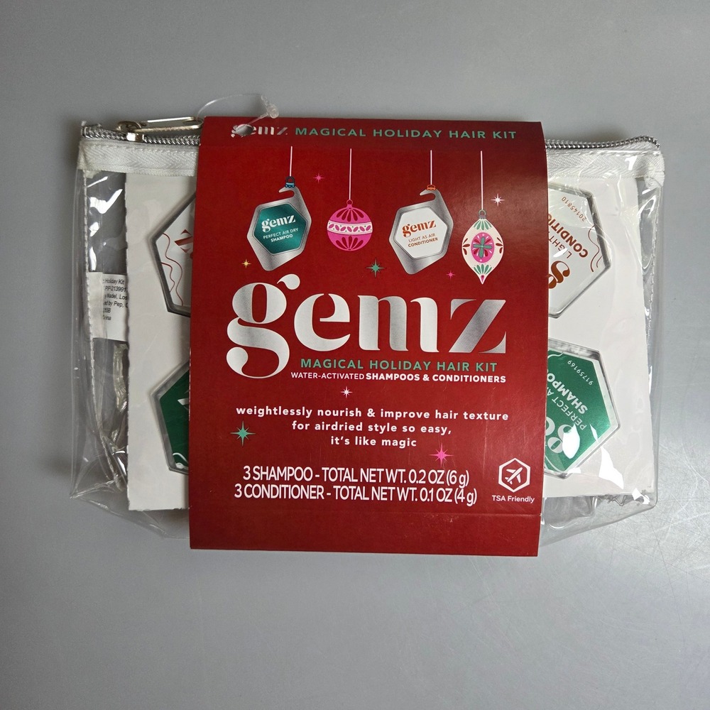 Gemz Magical Holiday Hair Kit Water-Activated Shampoo & Conditioner Travel Set